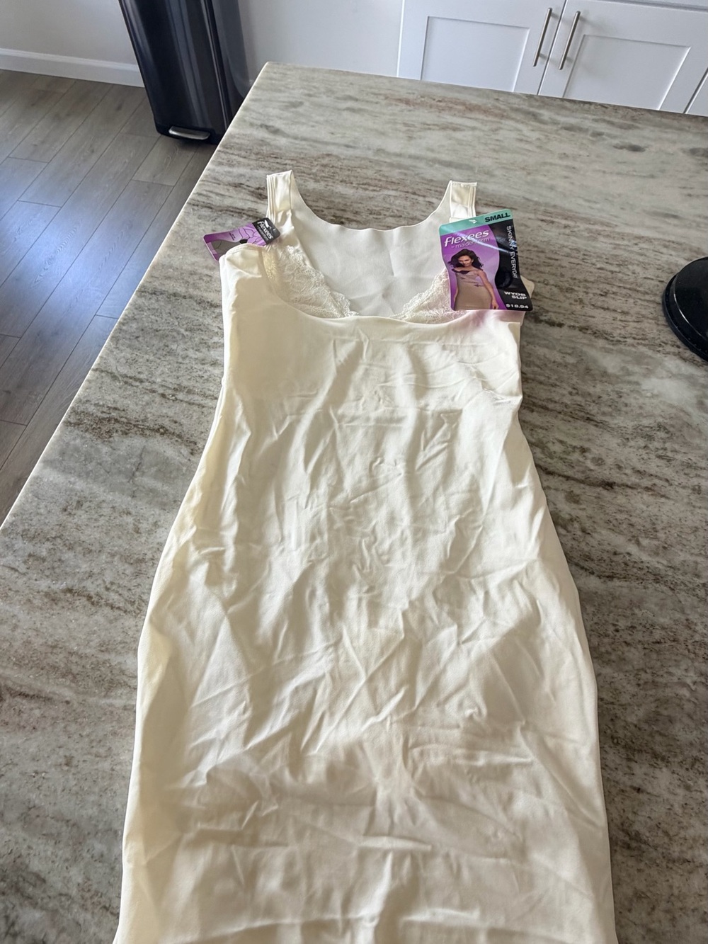 Flexees Cream Shaping Slip with Lace Trim